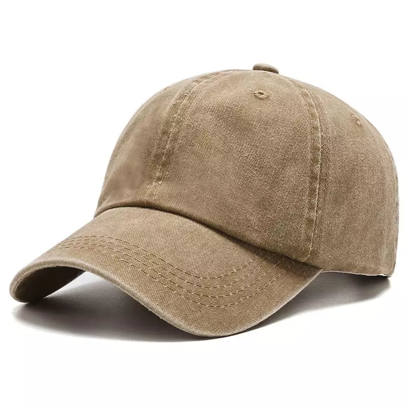 Plain Washed Cotton Baseball Cap