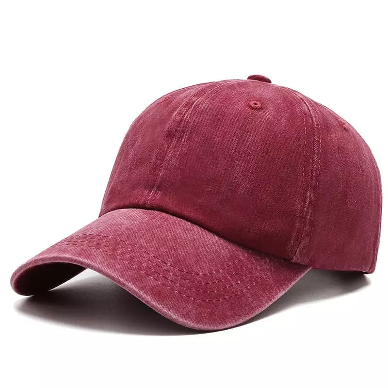 Plain Washed Cotton Baseball Cap